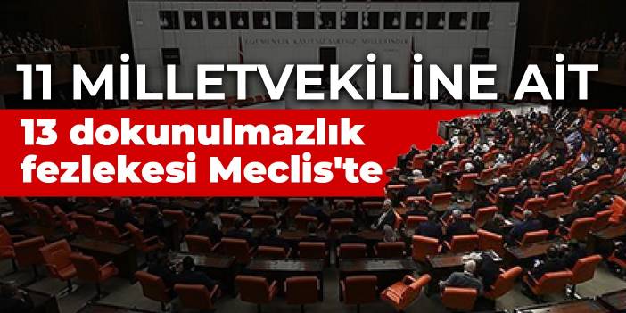 11 milletvekiline ait 13 dokunulmazlık fezlekesi Meclis'te