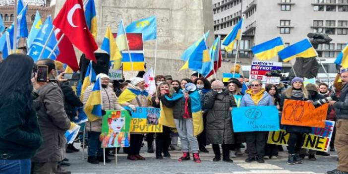 Ankara'da yaşayan Ukraynalılardan 'Rusya' protestosu