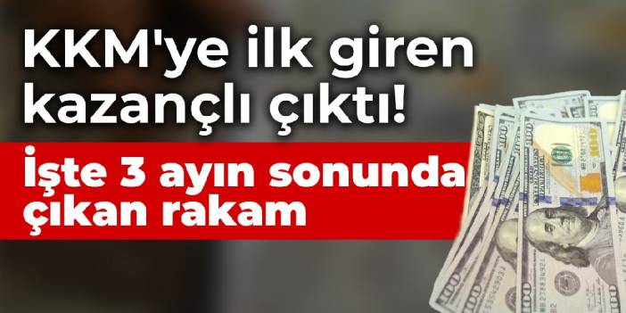 KKM'ye ilk giren kazançlı çıktı! İşte 3 ayın sonunda çıkan rakam