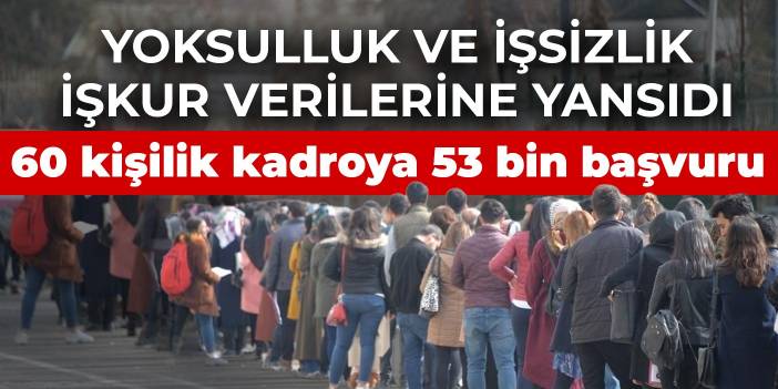 Yoksulluk ve işsizlik İŞKUR verilerine yansıdı! 60 temizlik görevlisi kadrosuna 53 bin başvuru