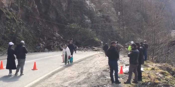 Ayder yolu heyelan nedeniyle kapandı