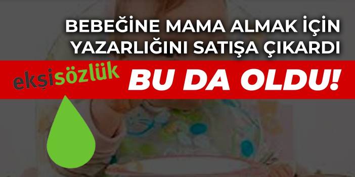 'Bebeğime mama alamıyorum' demişti! Ekşi Sözlük yazarlığını satışa çıkardı