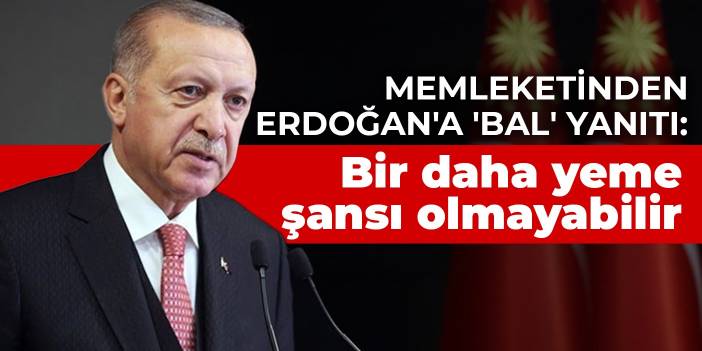 Memleketinden Erdoğan'a 'bal' yanıtı: Bir daha yeme şansı olmayabilir