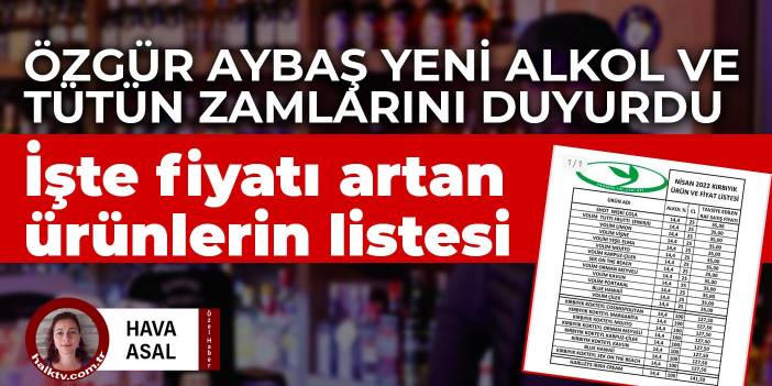 Özgür Aybaş yeni zamları duyurdu: İşte fiyatı artan ürünlerin listesi