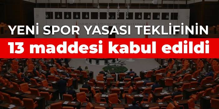 Yeni spor yasası teklifinin 13 maddesi kabul edildi