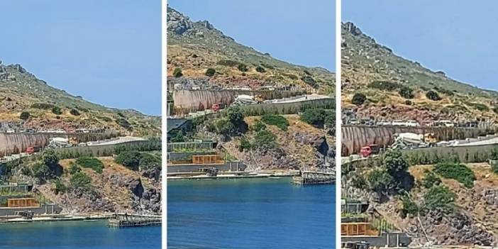 Bodrum'da denize beton döküp kaçak iskele yaptılar