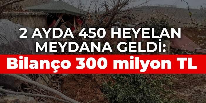 2 ayda 450 heyelan meydana geldi: Bilanço 300 milyon TL