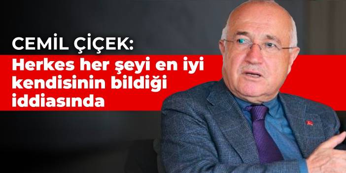 Cemil Çiçek: Herkes her şeyi en iyi kendisinin bildiği iddiasında