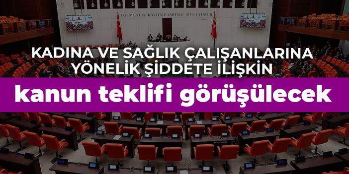 TBMM, kadına ve sağlık çalışanlarına yönelik şiddetin önlenmesine ilişkin kanun teklifi görüşülecek