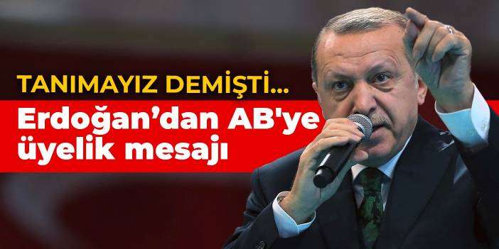 'Tanımayız' demişti... Erdoğan'dan AB'ye üyelik için teşvik mesajı