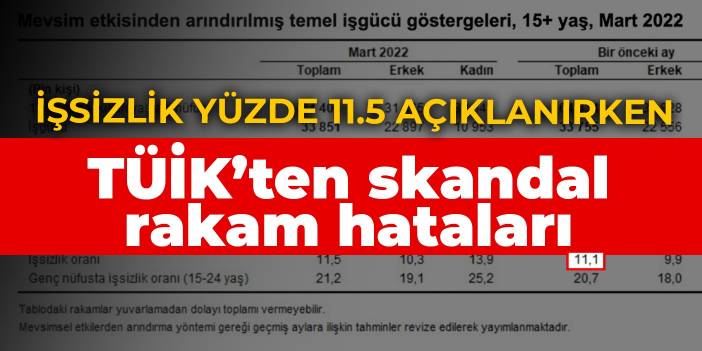 TÜİK'ten skandal rakam hataları