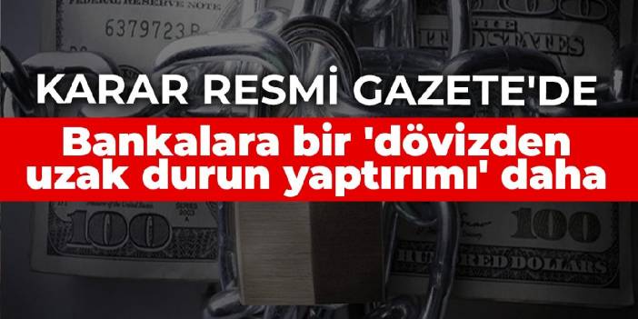 Karar Resmi Gazete'de: Bankalara bir 'dövizden uzak durun yaptırımı' daha