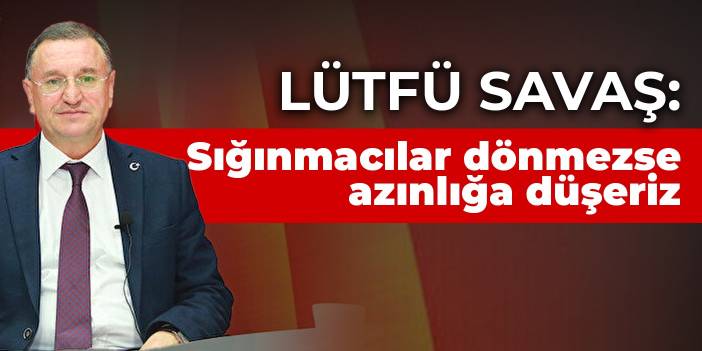 Lütfü Savaş: Sığınmacılar dönmezse demografik olarak azınlığa düşeriz