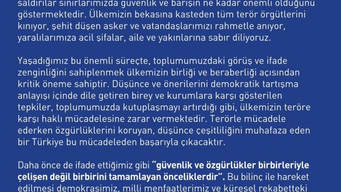 TÜSİAD: Güvenlik ve özgürlük çelişmiyor