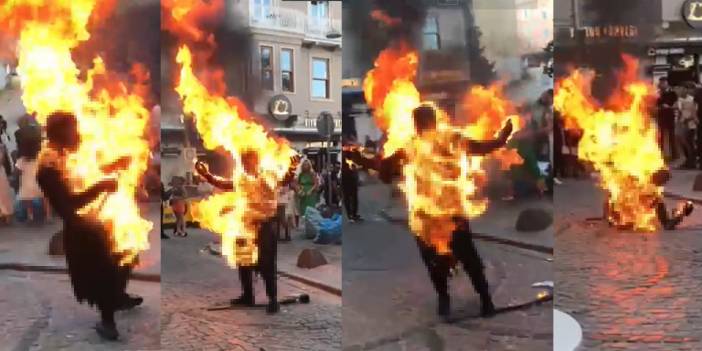 Galata'da kendini yakan adam hayatını kaybetti