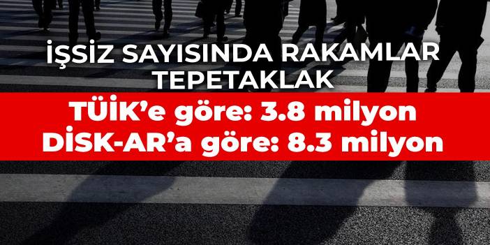 İşsiz sayısında rakamlar tepetaklak: TÜİK’e göre 3.8 milyon, DİSK-AR’a göre 8.3 milyon