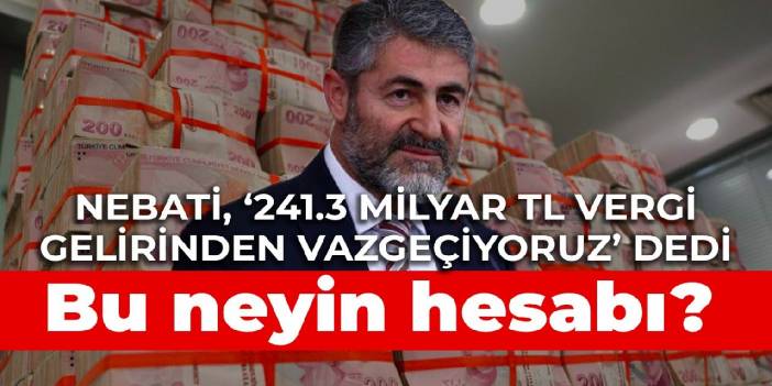 Nebati, “Kamu olarak 241.3 milyar lira vergi gelirinden vazgeçiyoruz” dedi: Bu neyin hesabı??