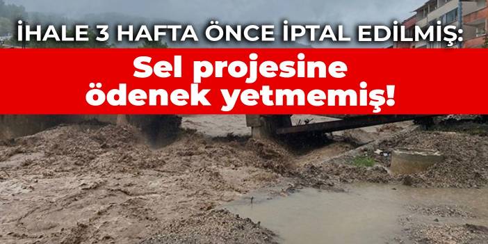 İhale 3 hafta önce iptal edilmiş: Sel projesine ödenek yetmemiş!