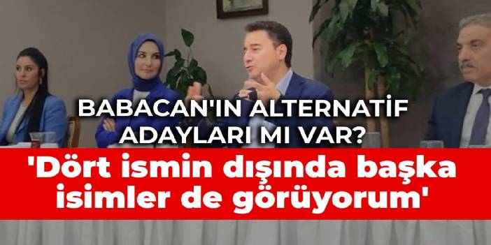 Babacan: Dört ismin dışında başka isimler de görüyorum