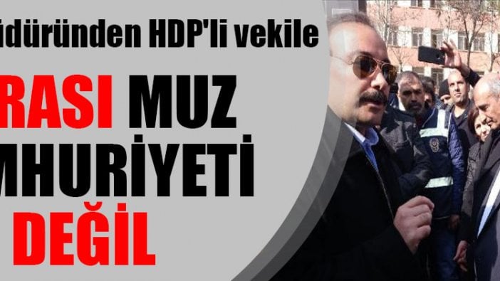 Polis müdüründen HDP'li vekile: Burası muz cumhuriyeti değil