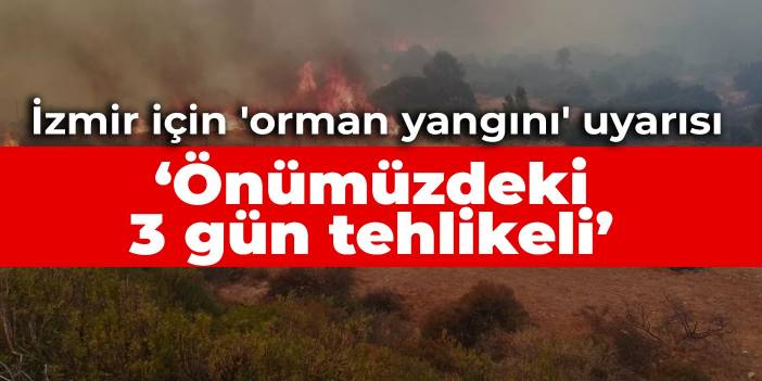 İzmir için 'orman yangını' uyarısı: Önümüzdeki 3 gün tehlikeli