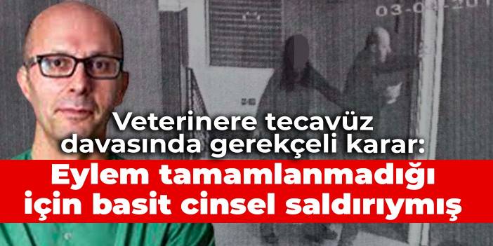 Veterinere tecavüz davasında gerekçeli karar: Eylem tamamlanmadığı için basit cinsel saldırıymış