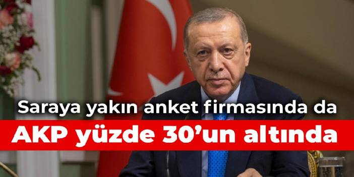 Saraya yakın anket firmasında da AKP yüzde 30’un altında