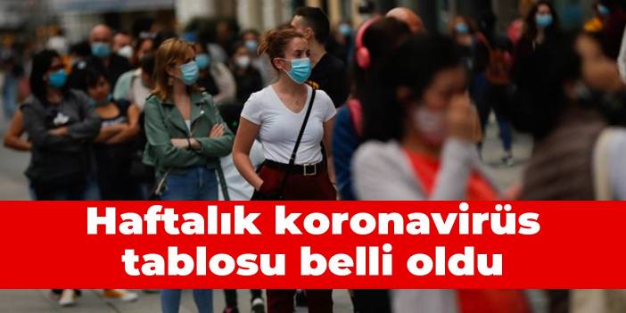 Haftalık koronavirüs tablosu belli oldu