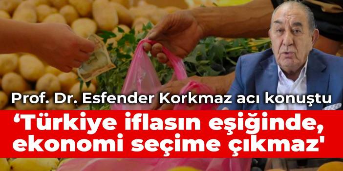 Prof. Dr. Esfender Korkmaz acı konuştu: ‘Türkiye iflasın eşiğinde, ekonomi seçime çıkmaz'