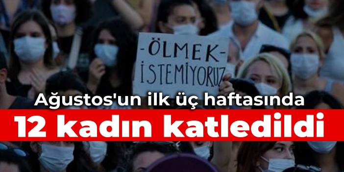 Ağustos'un ilk üç haftasında 12 kadın katledildi