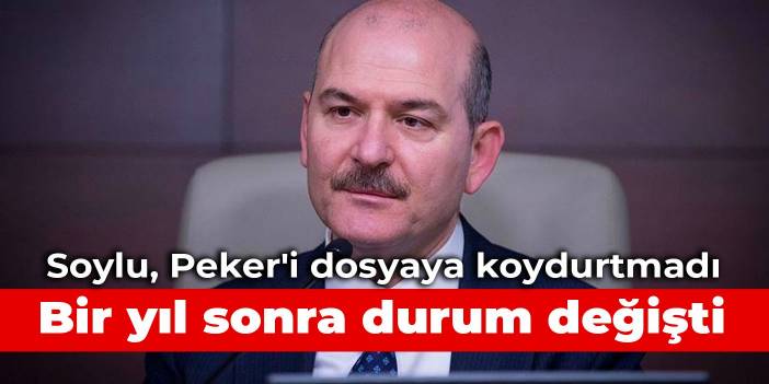 Soylu, Peker'i dosyaya koydurtmadı: Bir yıl sonra durum değişti