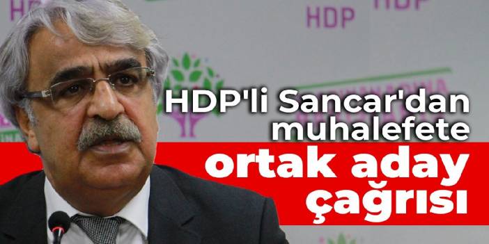 HDP'li Sancar'dan muhalefete ortak aday çağrısı