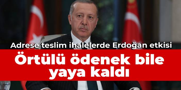 Adrese teslim ihalelerde Erdoğan etkisi: Örtülü ödenek bile yaya kaldı