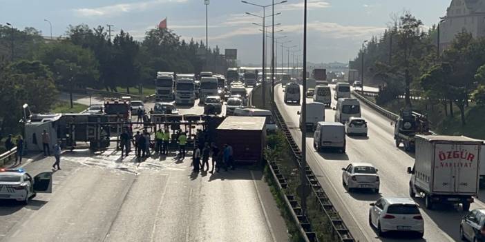 D-100'ün Ankara yönüne ulaşım kapandı