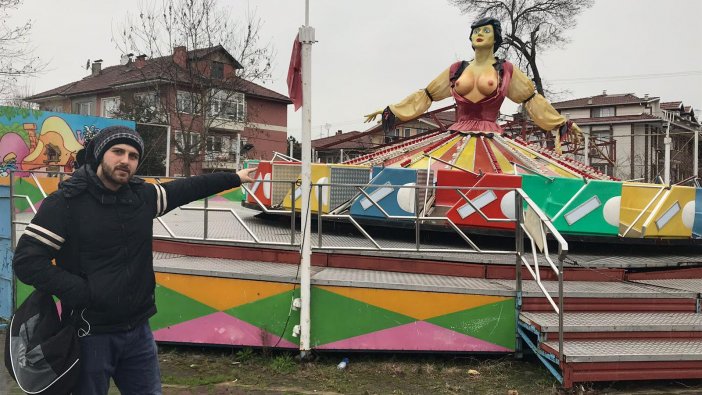 Lunaparkta göğsü açık balerin şaşkınlığı