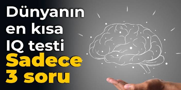 Dünyanın en kısa IQ testi: Sadece 3 soru