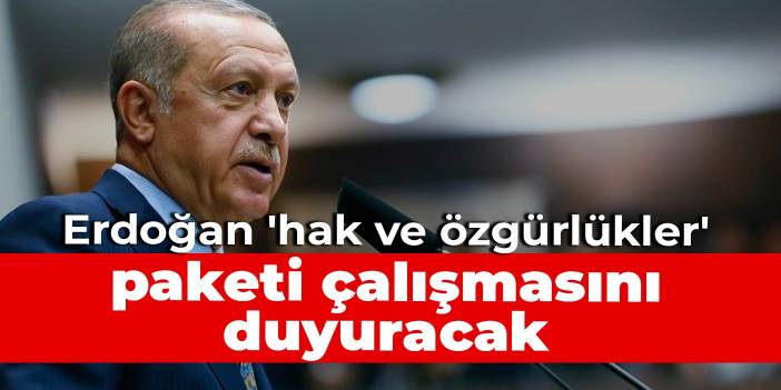 Erdoğan 'hak ve özgürlükler' paketi çalışmasını duyuracak