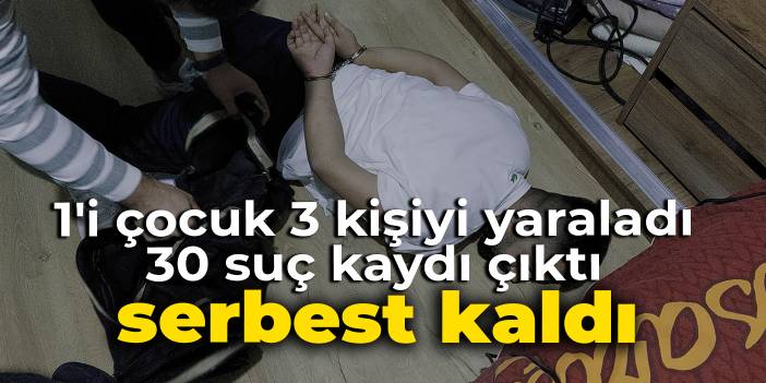 1'i çocuk 3 kişiyi yaraladı, 30'dan fazla suç kaydı çıktı: Serbest kaldı