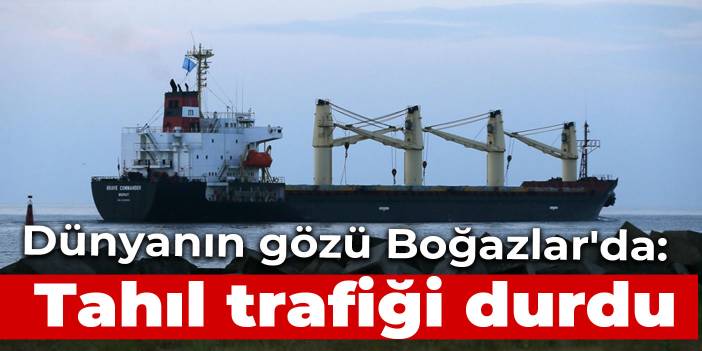 Dünyanın gözü Boğazlar'da: Tahıl trafiği durdu