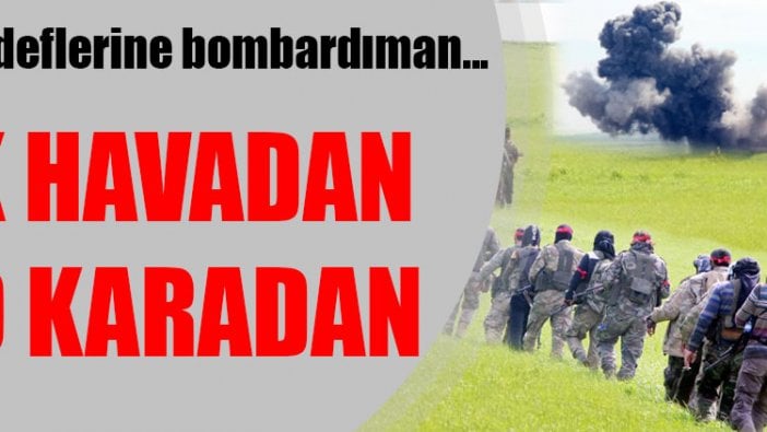 Afrin’in yanı başındaki köylerdeki terör hedeflerine bombardıman