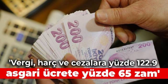 'Vergi, harç ve cezalara yüzde 122.9, asgari ücrete yüzde 65 zam'