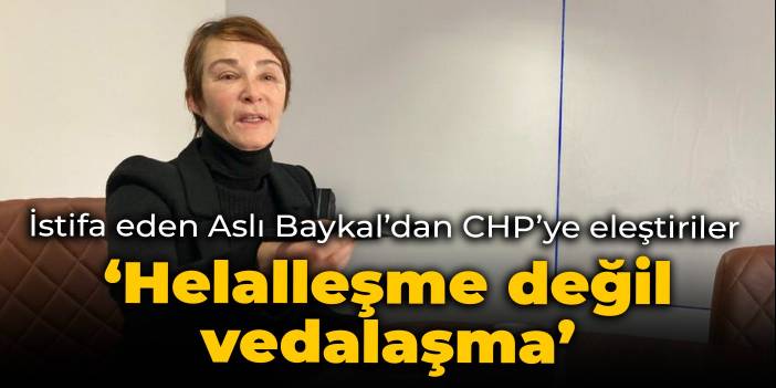 İstifa eden Aslı Baykal'dan CHP'ye eleştiriler: Helalleşme değil vedalaşma