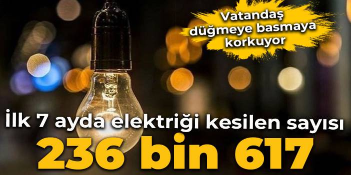 İlk 7 ayda borcu nedeniyle elektriği kesilen abone sayısı 236 bin 617