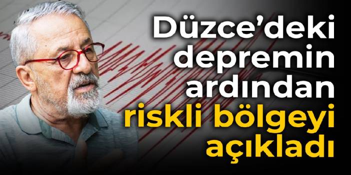 Prof. Dr. Naci Görür, Düzce'deki depremin ardından riskli bölgeyi açıkladı