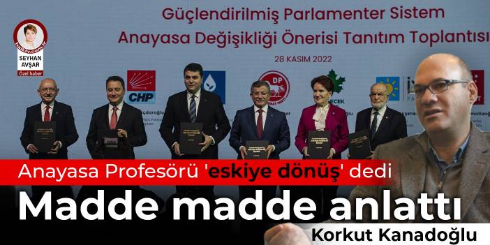 Anayasa Profesörü Korkut Kanadoğlu 'eskiye dönüş' diyerek madde madde anlattı