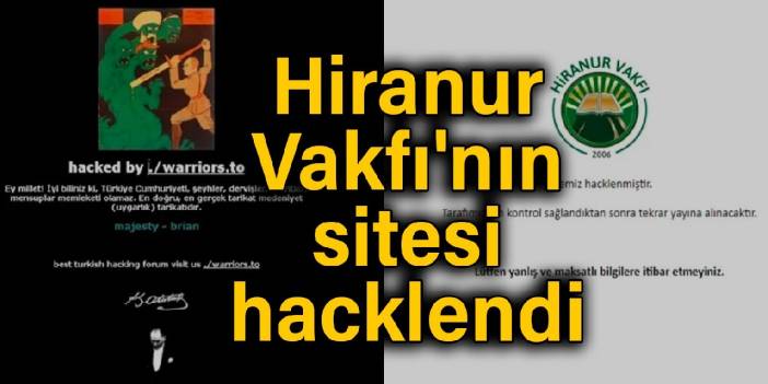 Hiranur Vakfı'nın sitesi hacklendi