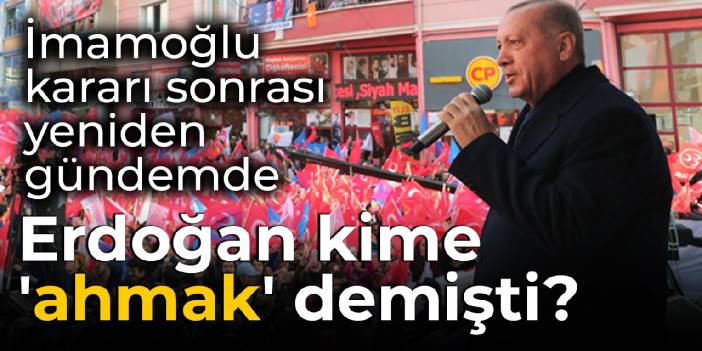 İmamoğlu kararı sonrası yeniden gündemde: Erdoğan kime 'ahmak' demişti?