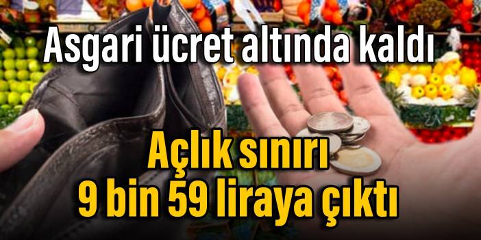 Asgari ücret altında kaldı: Açlık sınırı 9 bin 59 liraya çıktı