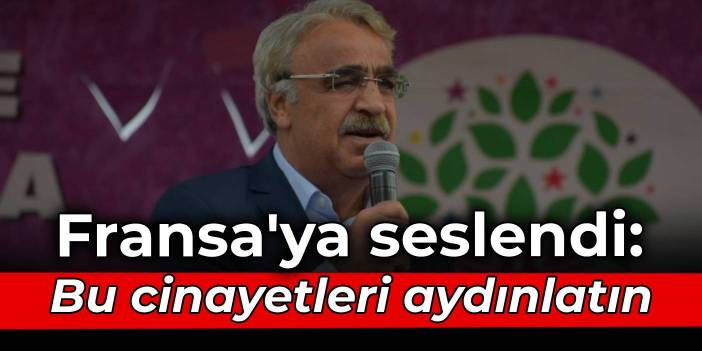 HDP'li Sancar'dan Fransa'ya çağrı: Bu cinayetleri aydınlatın