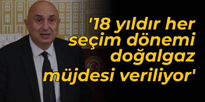 CHP'li Özkoç: 18 yıldır her seçim dönemi doğalgaz müjdesi veriliyor